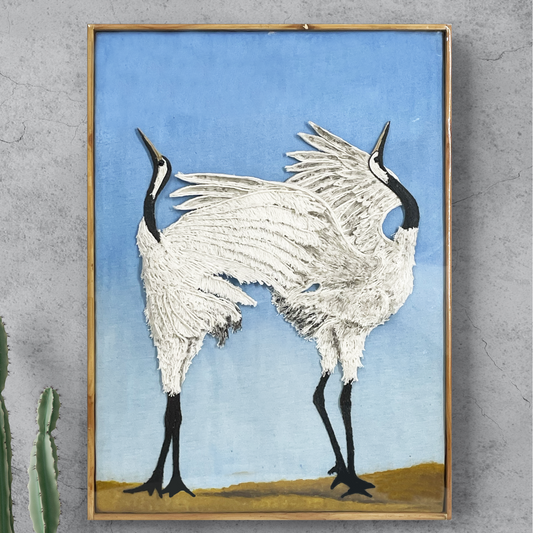 Beautiful White Ostriches Wall Art